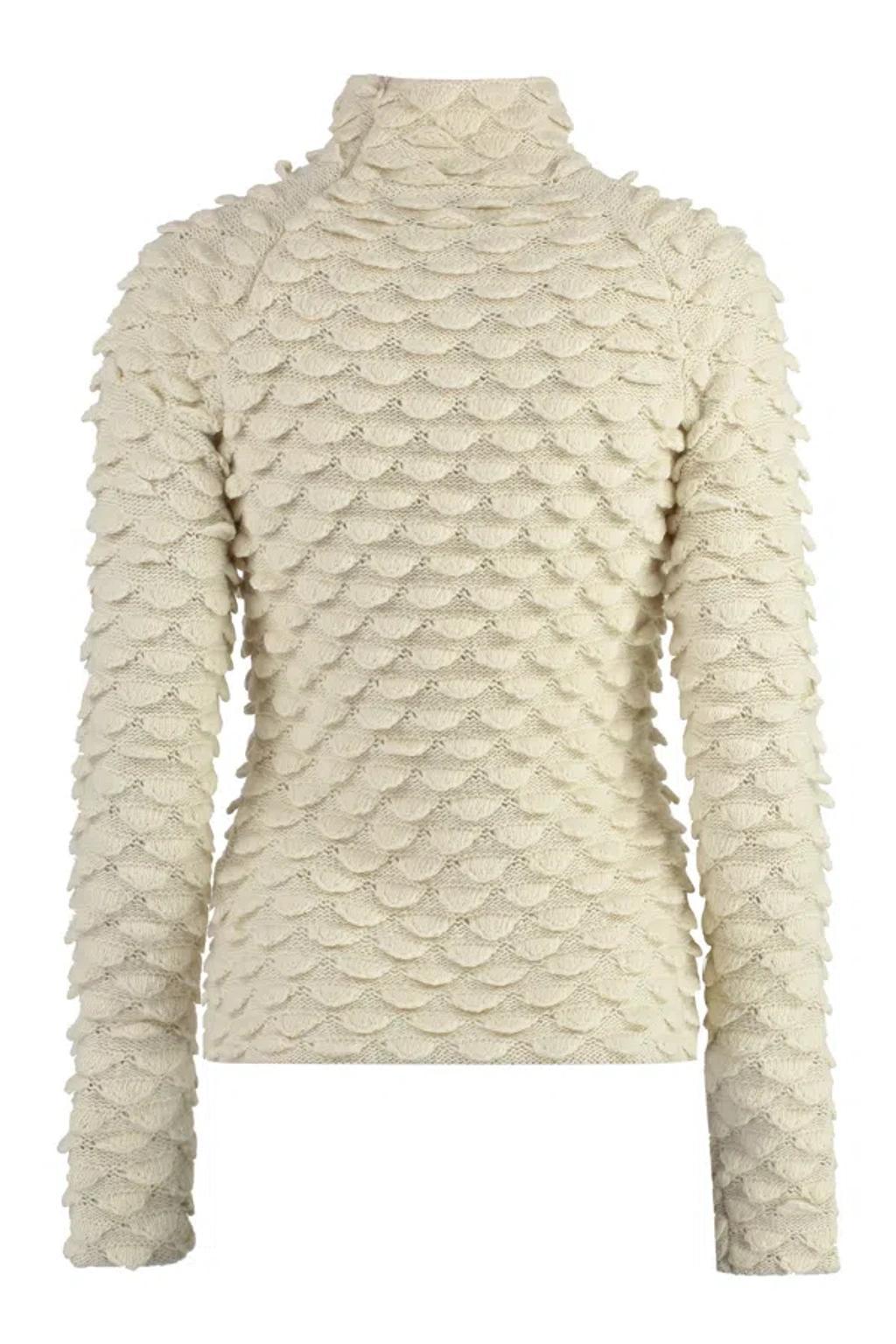 BOTTEGA VENETA Women's Wool Turtleneck Sweater In Green Product Image