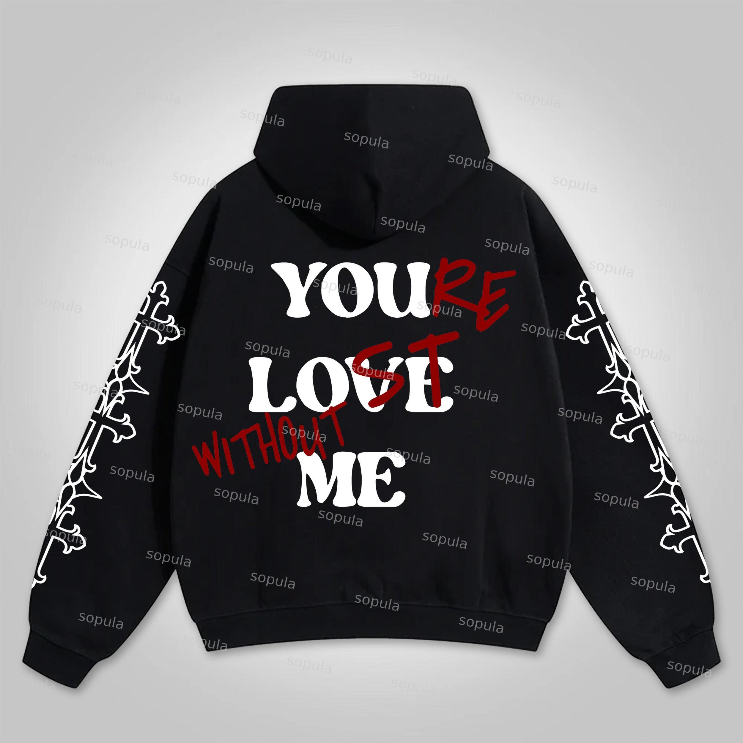 Your Lost Without Me Puff Print Graphic Zip-Up Hoodie Product Image