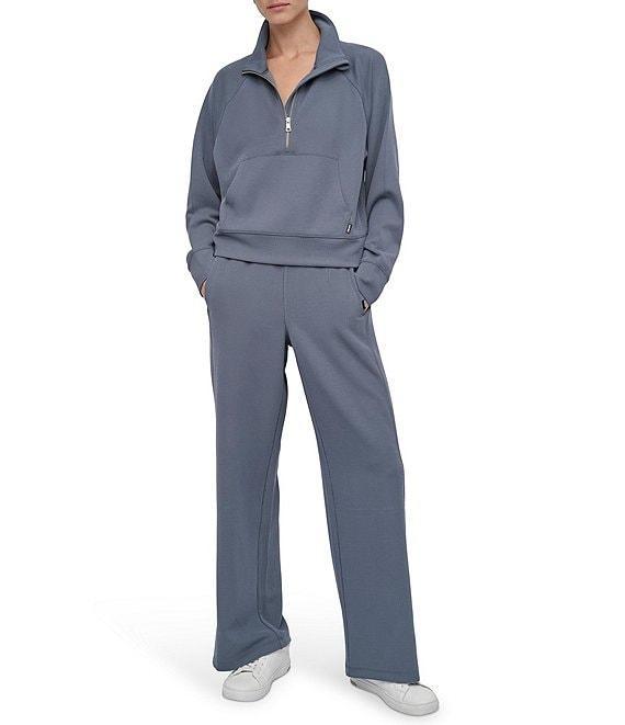 DKNY Sport by Donna Karen Highline Ribbed High Waist Wide Leg Pant Product Image
