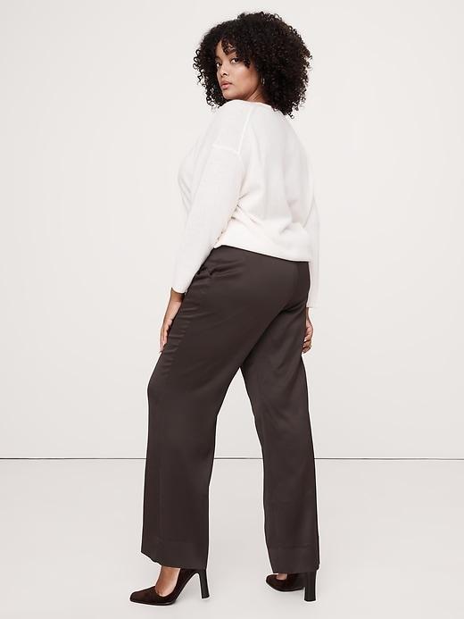 High-Rise Wide-Leg Italian Satin Pant Product Image