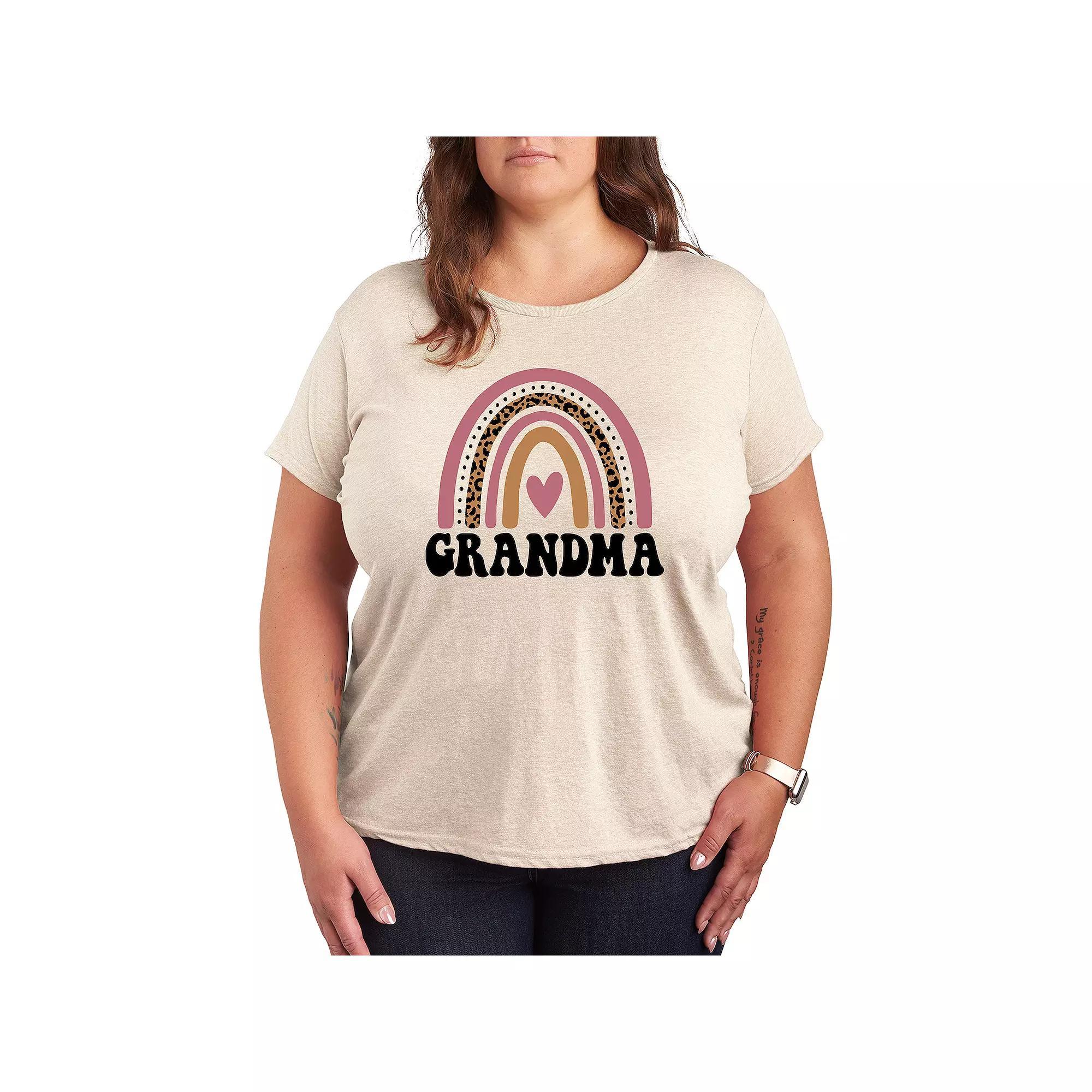 Plus Grandma Muted Rainbow Graphic Tee, Womens Product Image