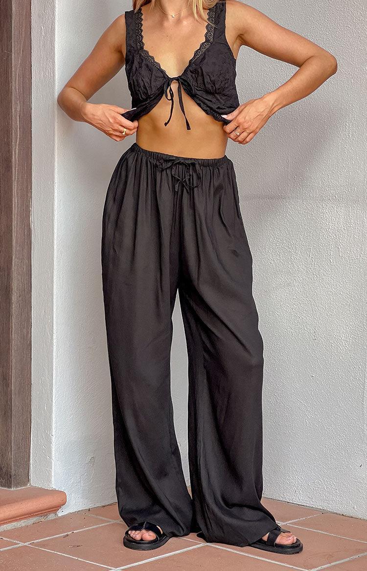 Cici Black Drawstring Pants Product Image