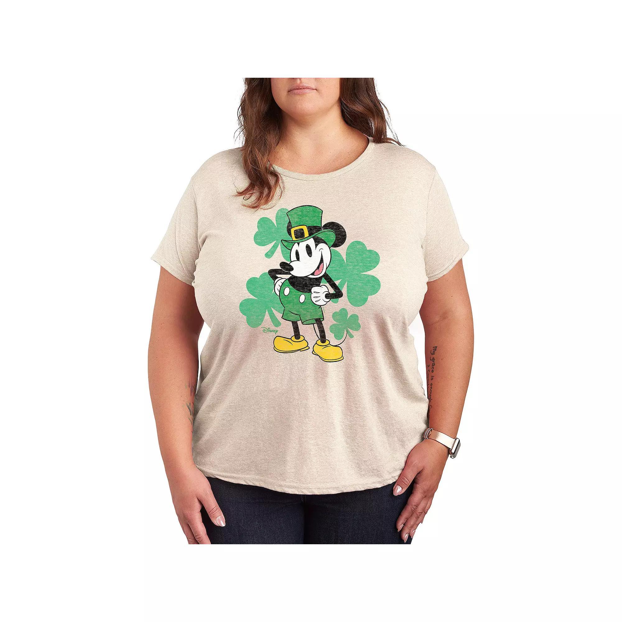 Disneys Mickey Mouse Plus Leprechaun Graphic Tee, Womens Product Image