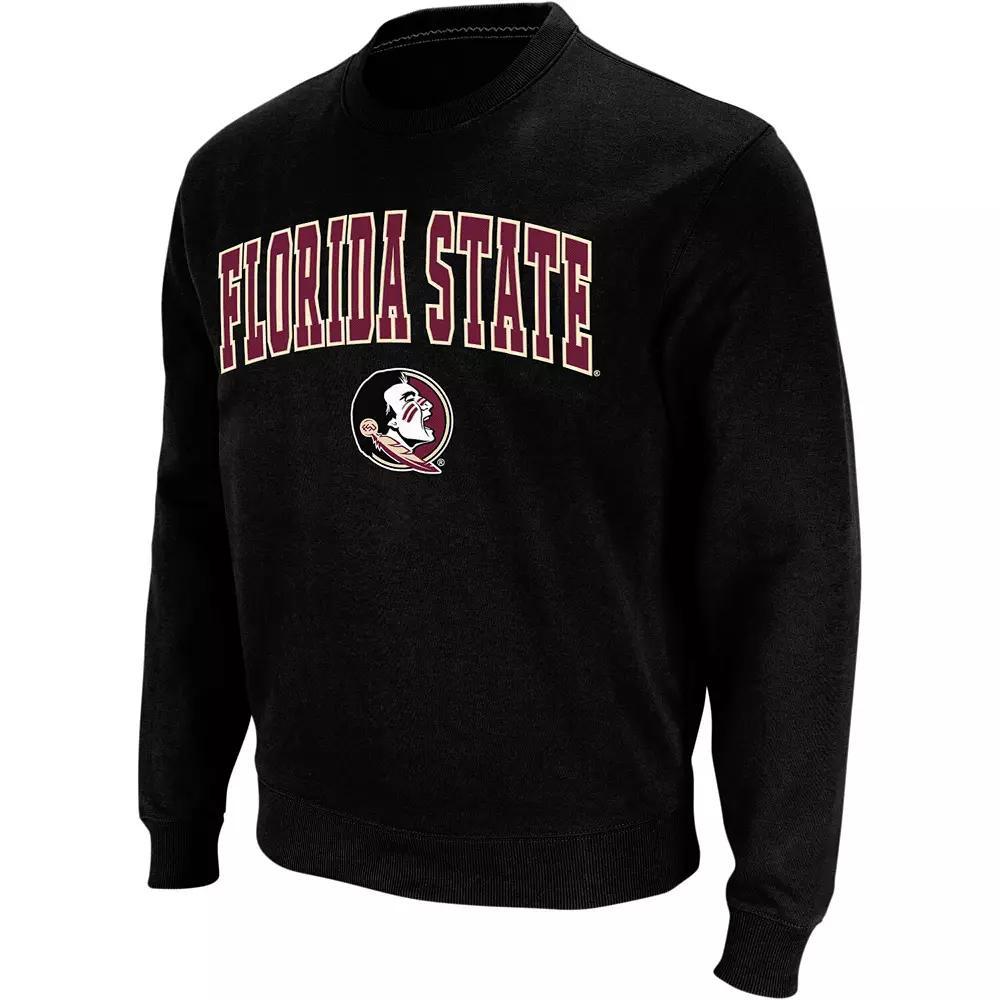 Men's Colosseum Garnet Florida State Seminoles Arch & Logo Crew Neck Sweatshirt, Size: Medium, Red Product Image