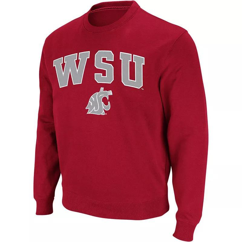 Men's Colosseum Maroon Boston College Eagles Arch & Logo Crew Neck Sweatshirt, Size: 2XL, Red Product Image