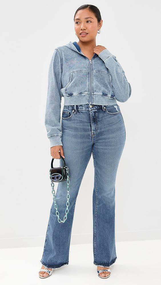 Good American Good Legs Flare Deep V Yoke Jeans | Shopbop Product Image
