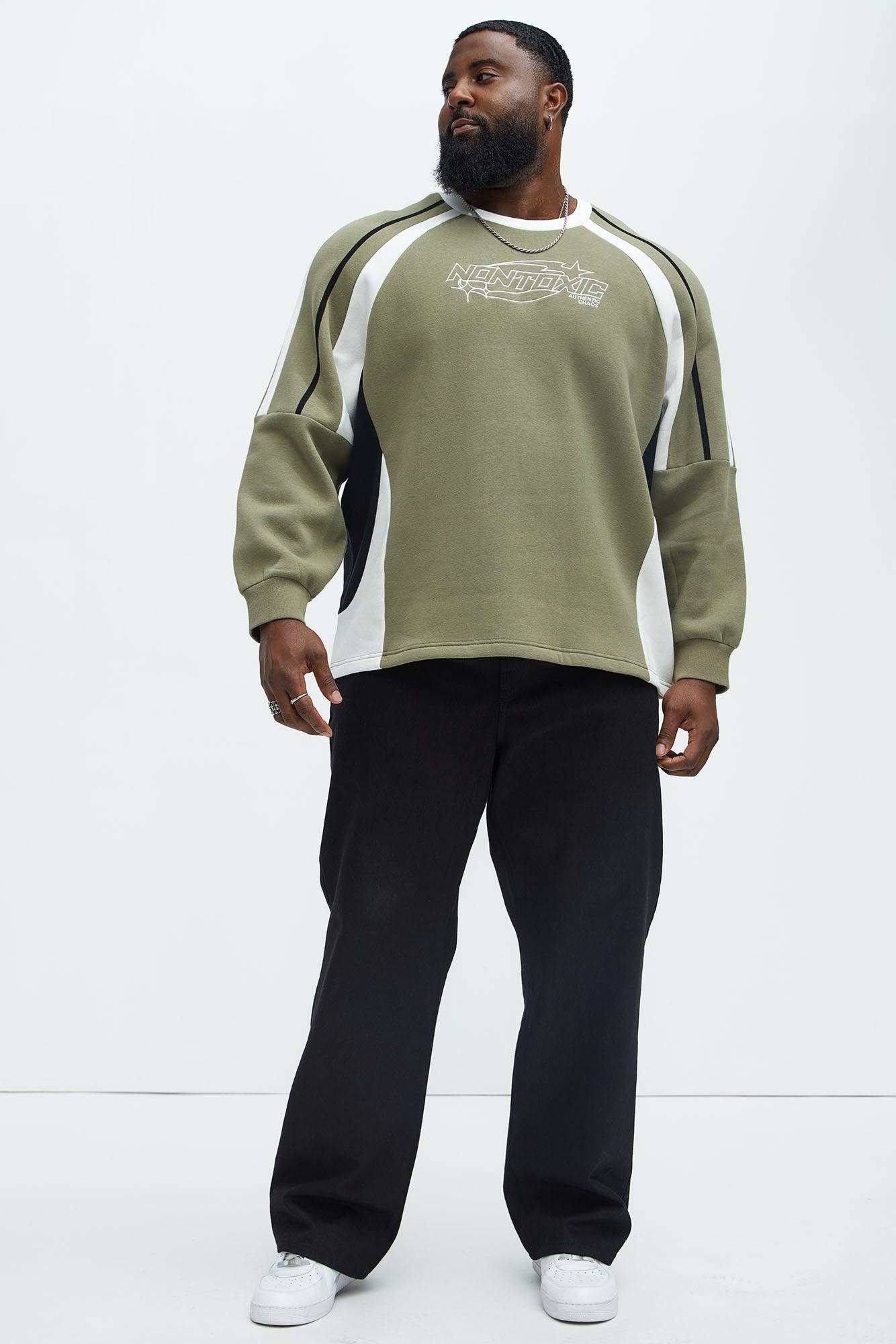 Tyson Nontoxic Crewneck Sweatshirt - Olive/combo Product Image