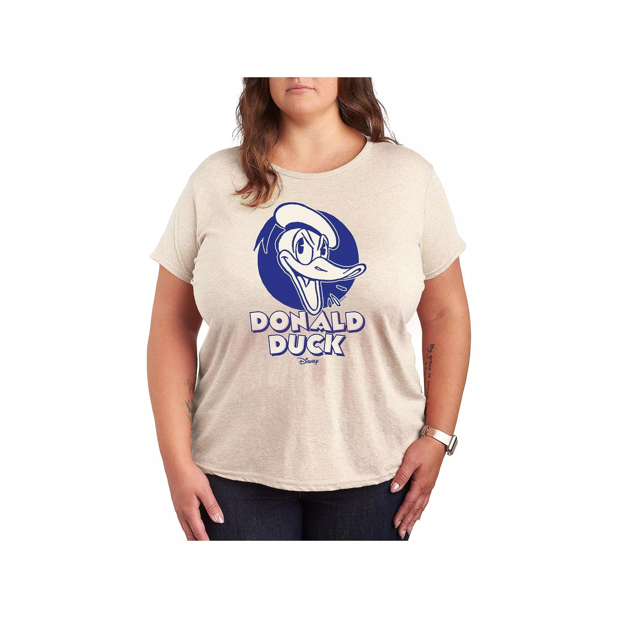 Disneys Donald Duck Plus Classic Graphic Tee, Womens Grey Gray Product Image
