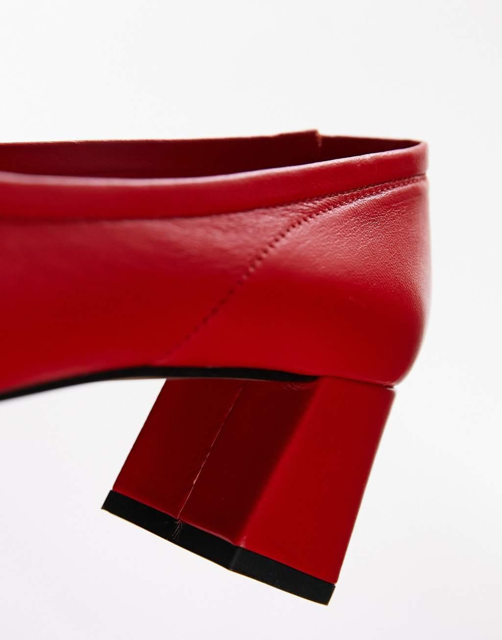 Topshop Elana leather heeled ballerina shoes Product Image