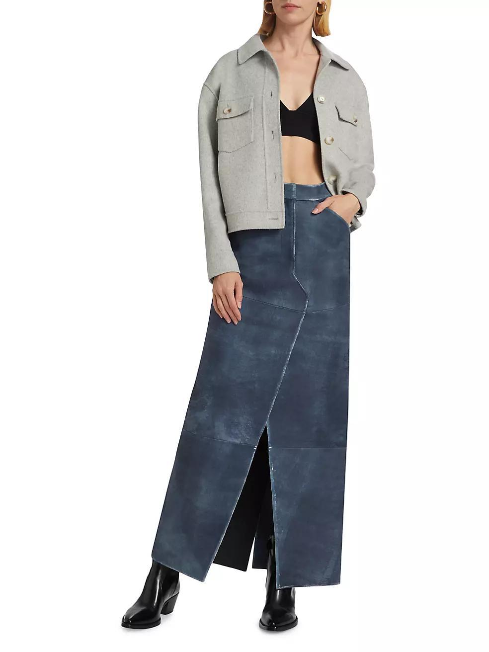 Mariette Leather Maxi Skirt Product Image