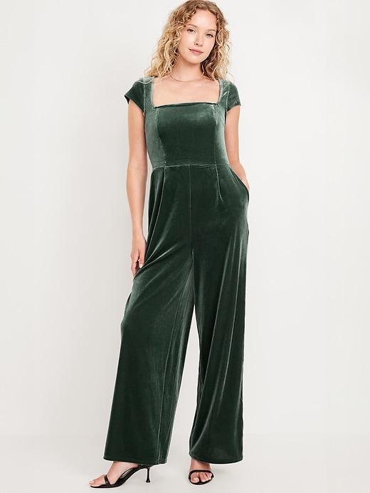 Fit &amp; Flare Satin Jumpsuit Product Image