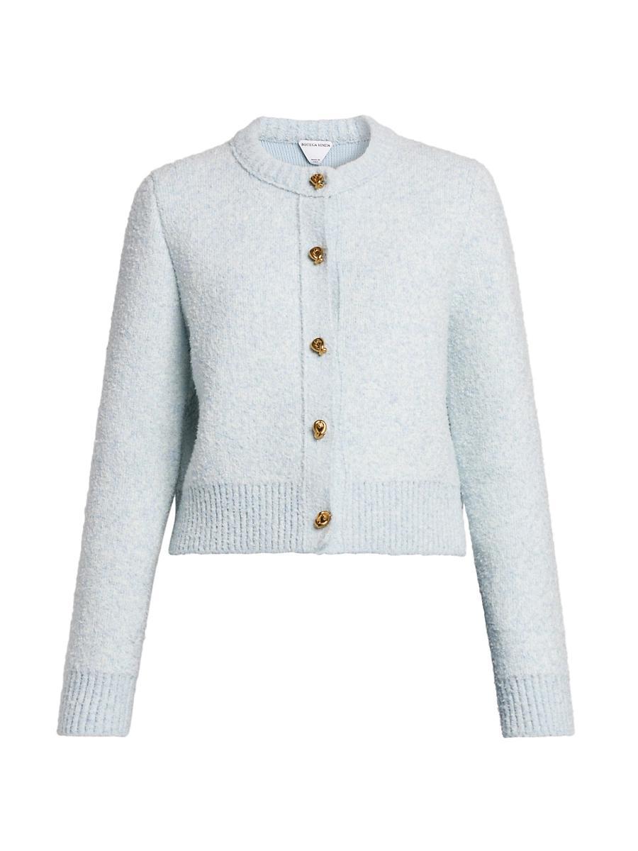 Womens Boucl Knit Crewneck Cardigan Product Image