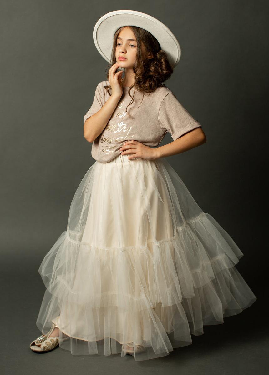 Zenni Skirt in Cream Girls Product Image