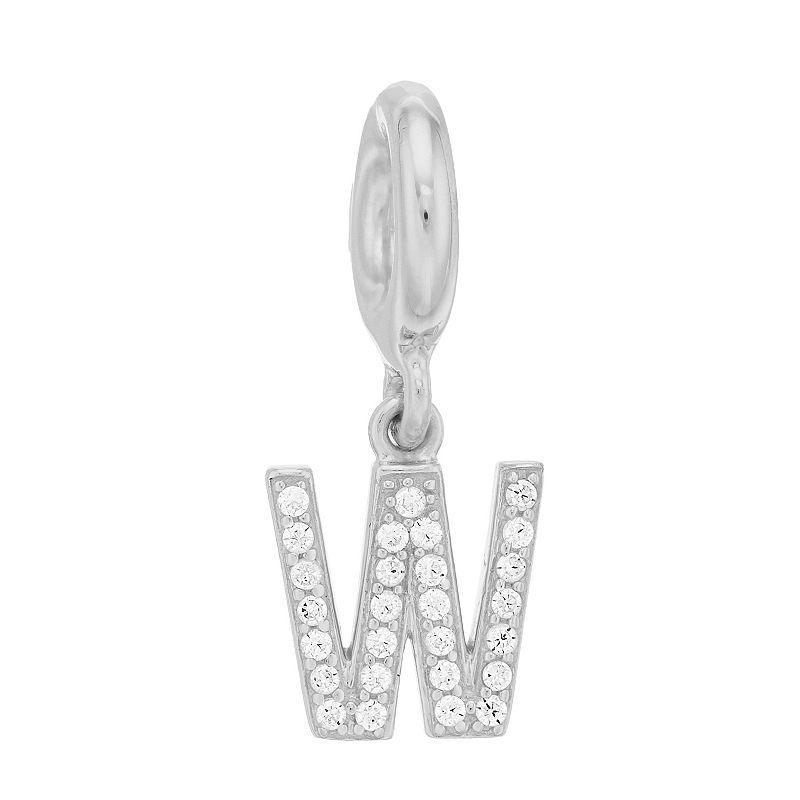 SIRI USA by TJM Sterling Silver Cubic Zirconia Initial Charm, Women's Product Image
