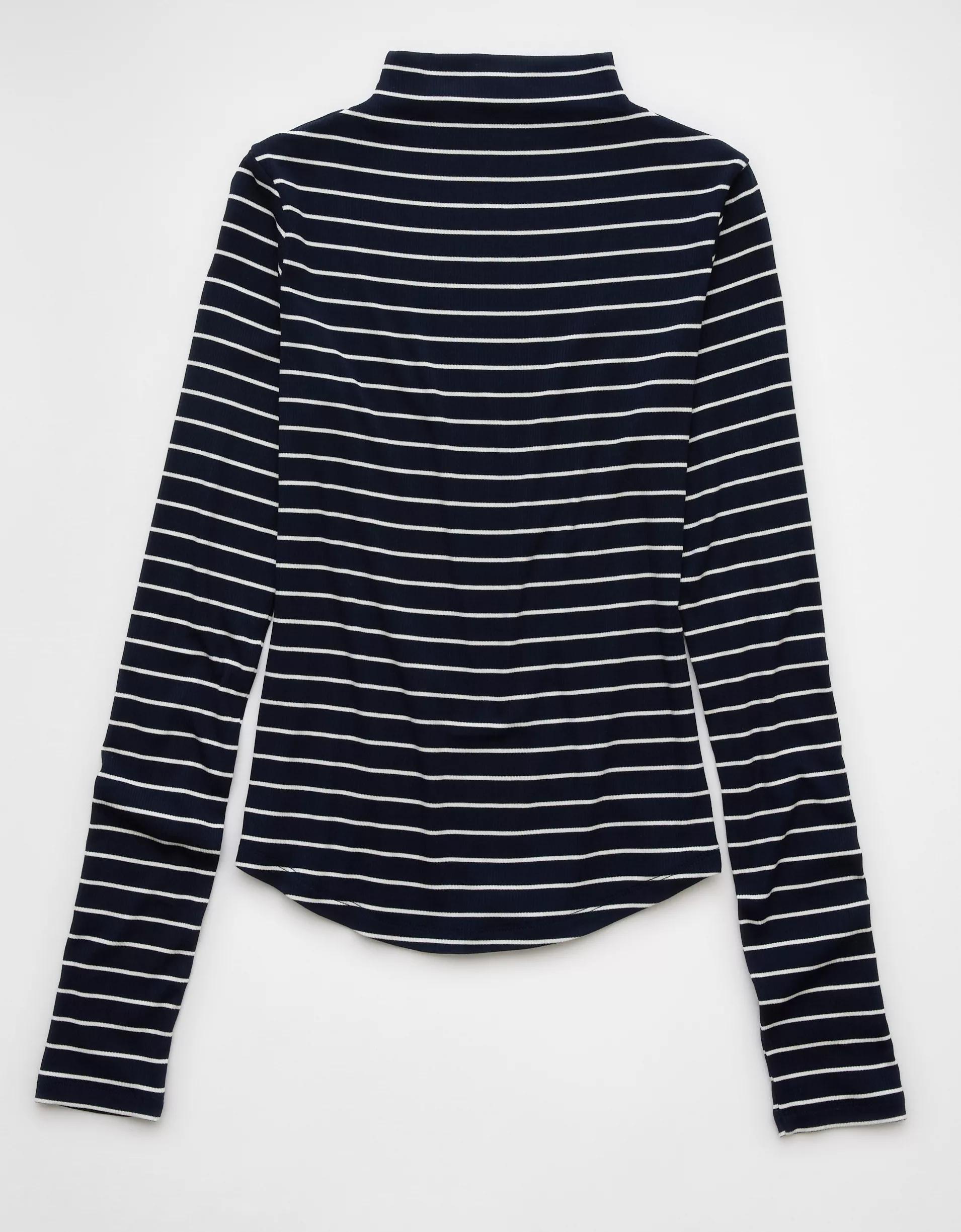 AE Soft & Sexy Long-Sleeve Mock Neck T-Shirt Product Image