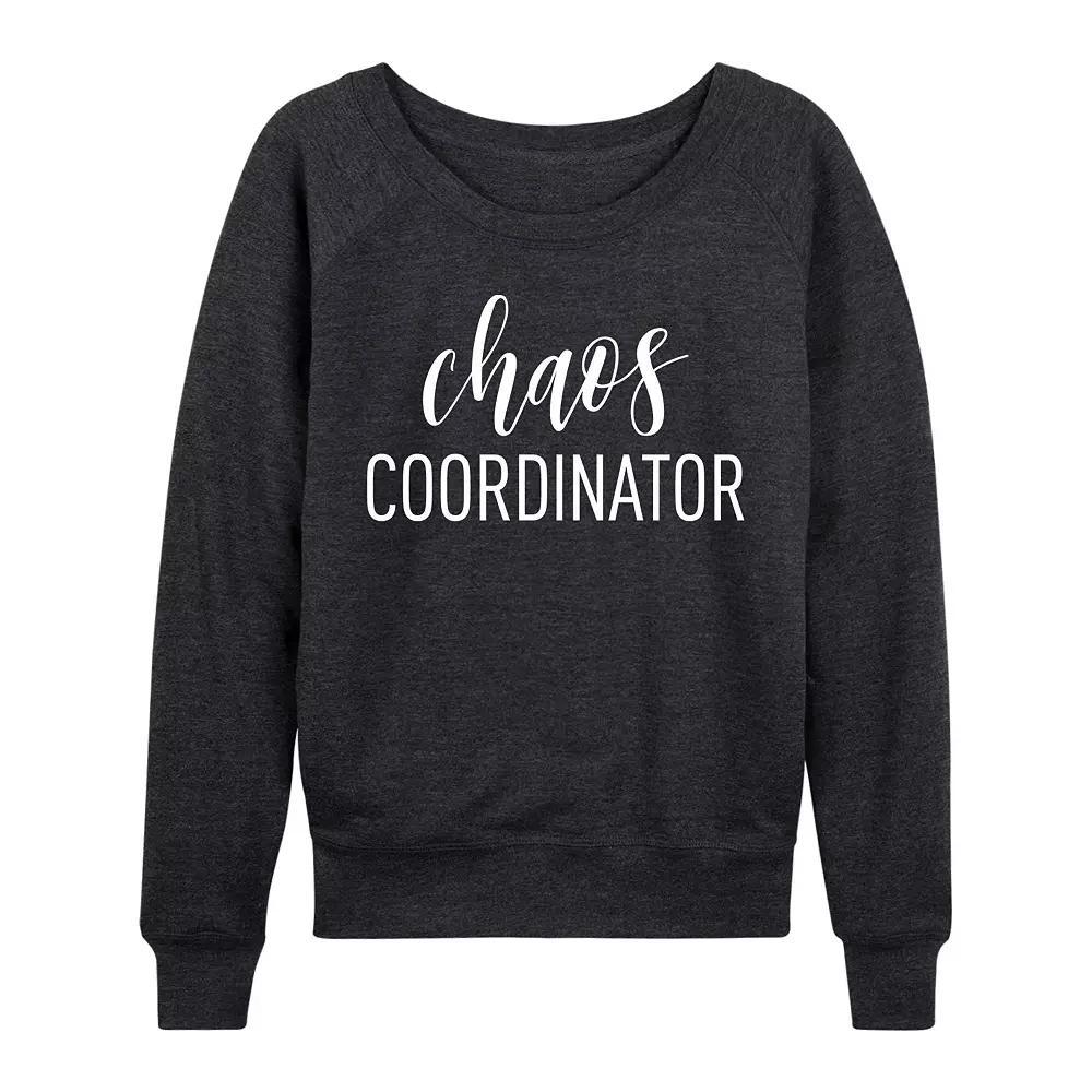 Womens Chaos Coordinator French Terry Long Sleeve Tee, Girls Heather Grey Product Image