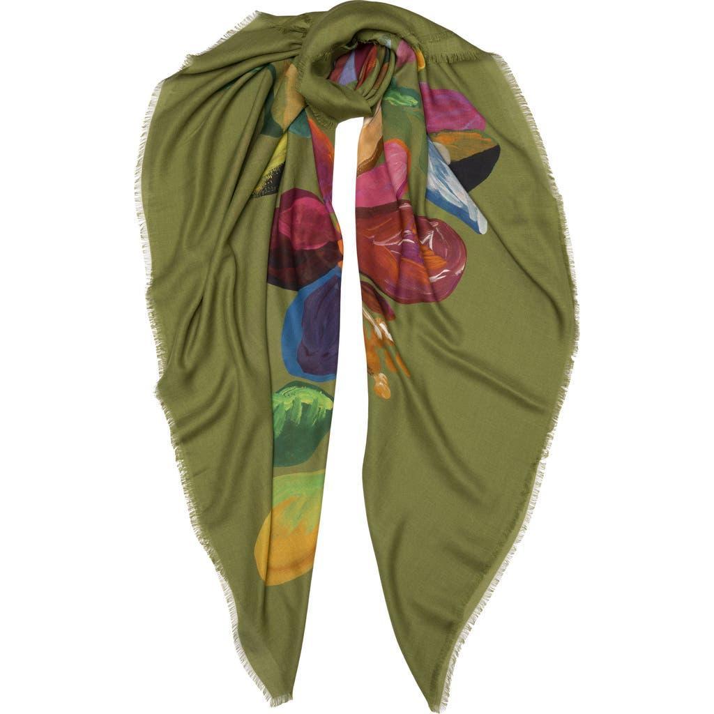 Elizabetta Catrina - Large Modal Cashmere Scarf for Women in Moss Green at Nordstrom Product Image