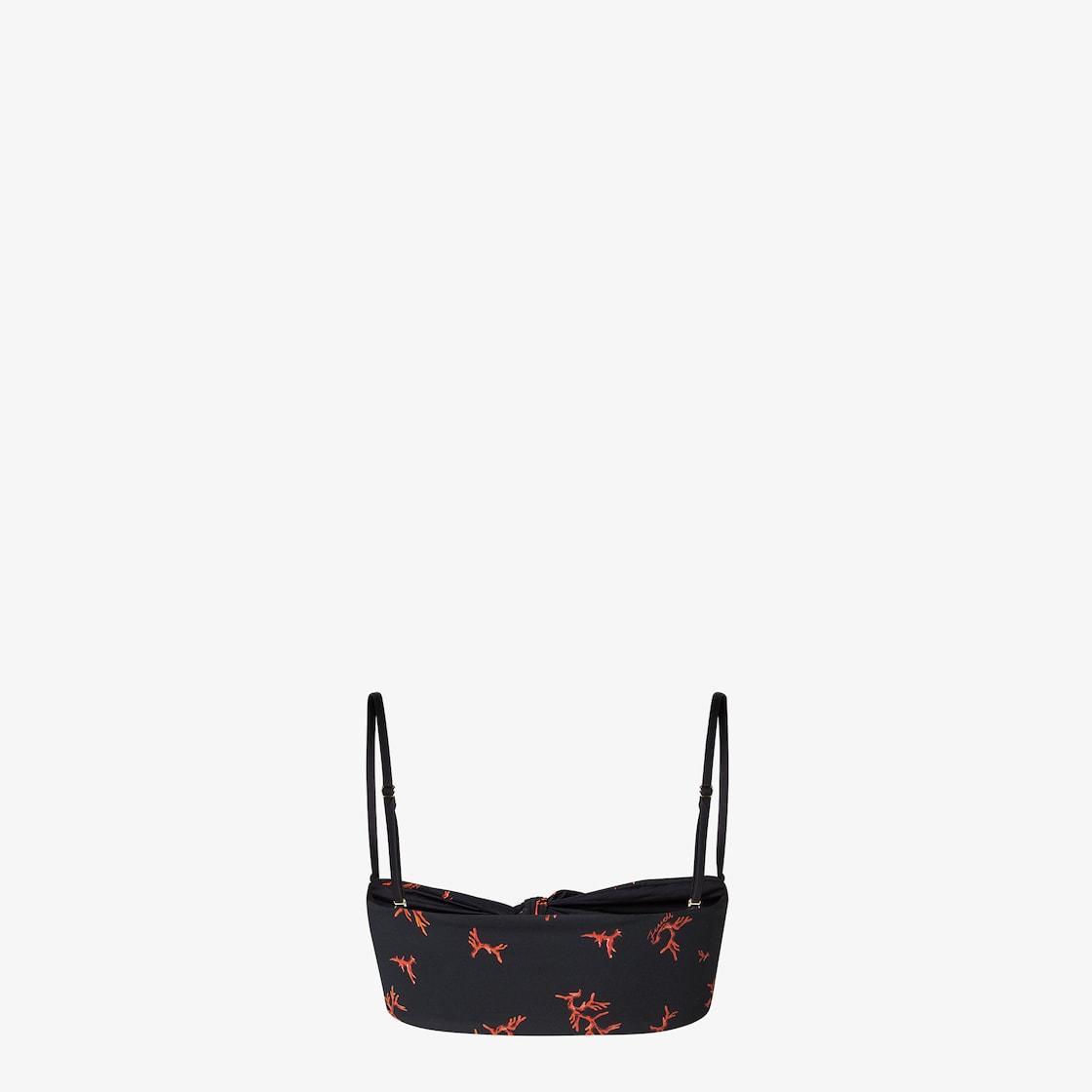 Bikini TopBlack Lycra® bikini top with coral print Product Image