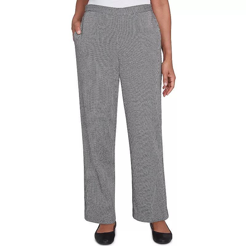 Women's Alfred Dunner Chic Comfort Waist Short Mid-Rise Pants, Size: Large Short, Black And White Product Image