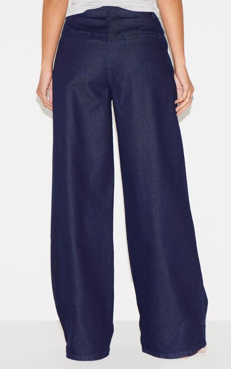  Dark Indigo High Waist Tailored Style Jeans Product Image