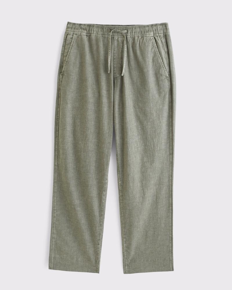 Loose Linen-Blend Pull-On Pant Product Image
