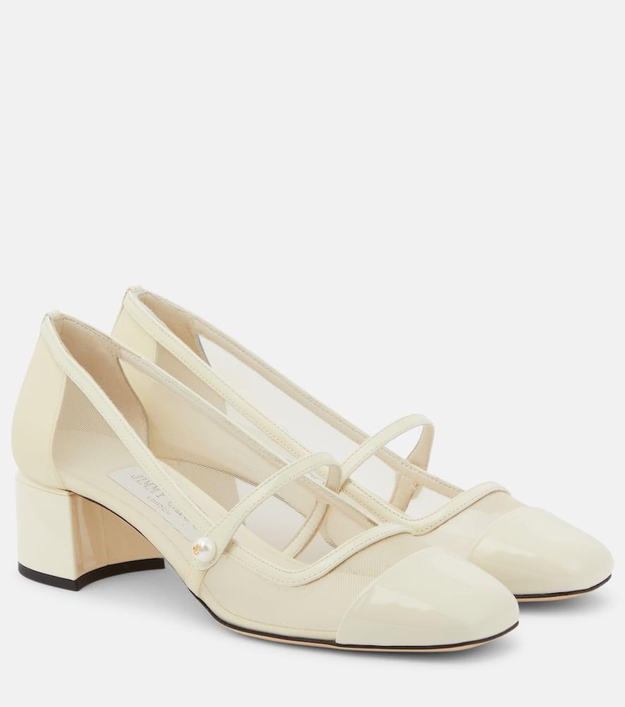 JIMMY CHOO Elisa 45 Leather Pumps In Latte Product Image