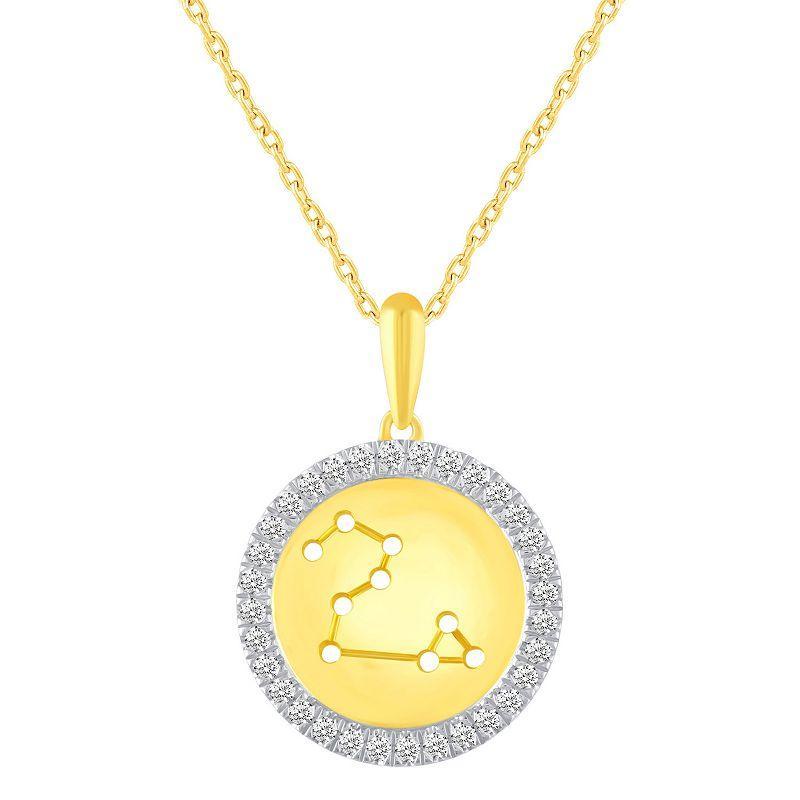 1/4 Carat T.W. Diamond Halo Zodiac Pendant Necklace, Women's, Size: 18", Cancer Product Image