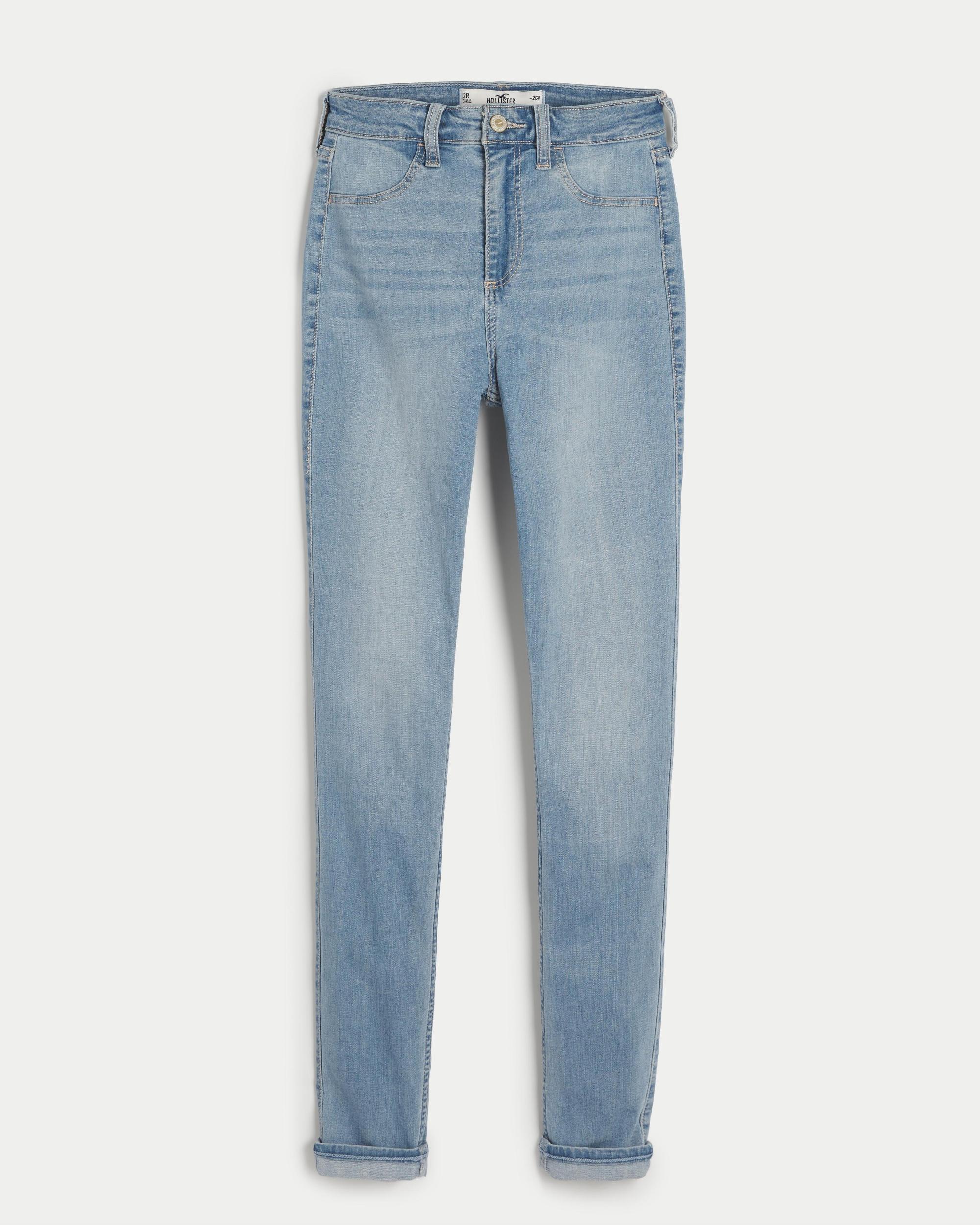 Curvy High-Rise Light Wash Jean Leggings Product Image