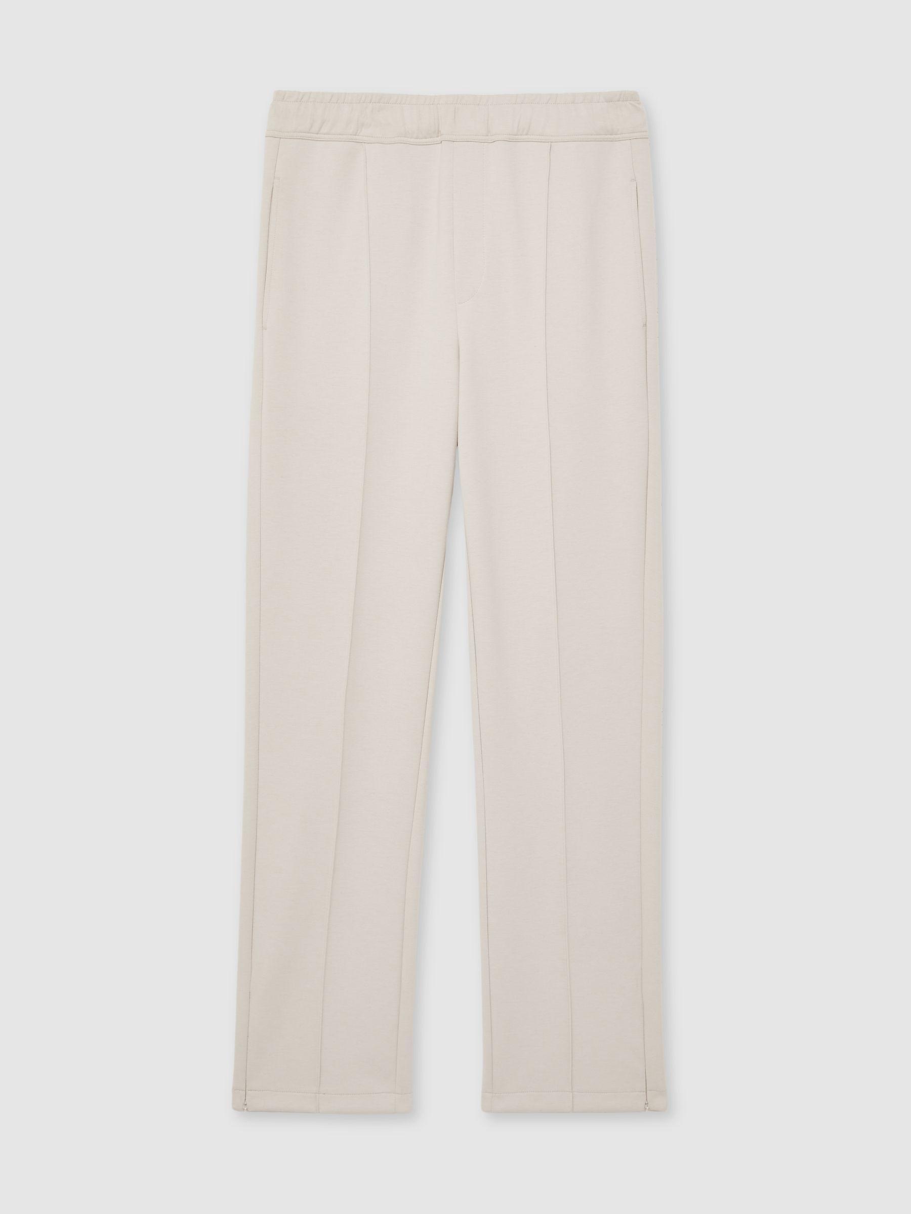 Interlock Drawstring Straight-Leg Trousers in Off White Product Image