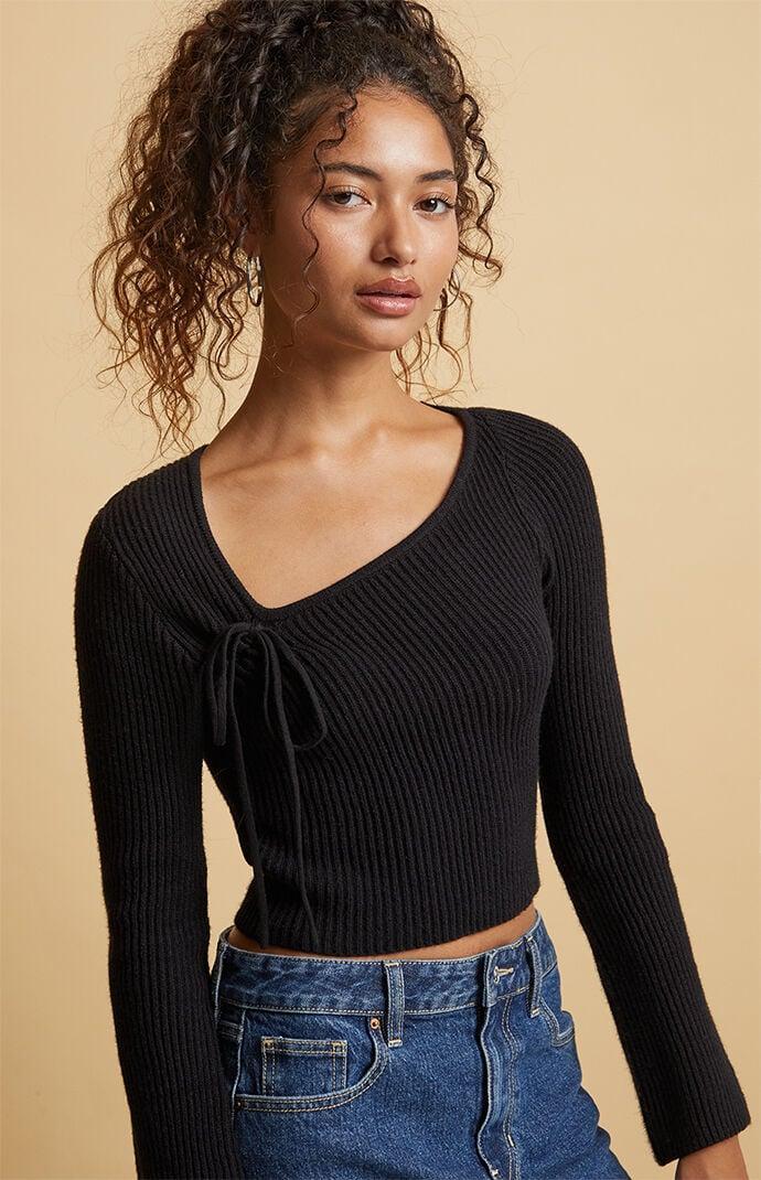 Beverly and Beck Women's Sophia Asymmetrical Tie Sweater Product Image