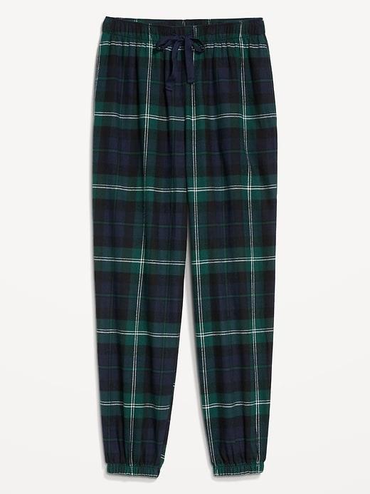 High-Waisted Flannel Pajama Joggers for Women Product Image