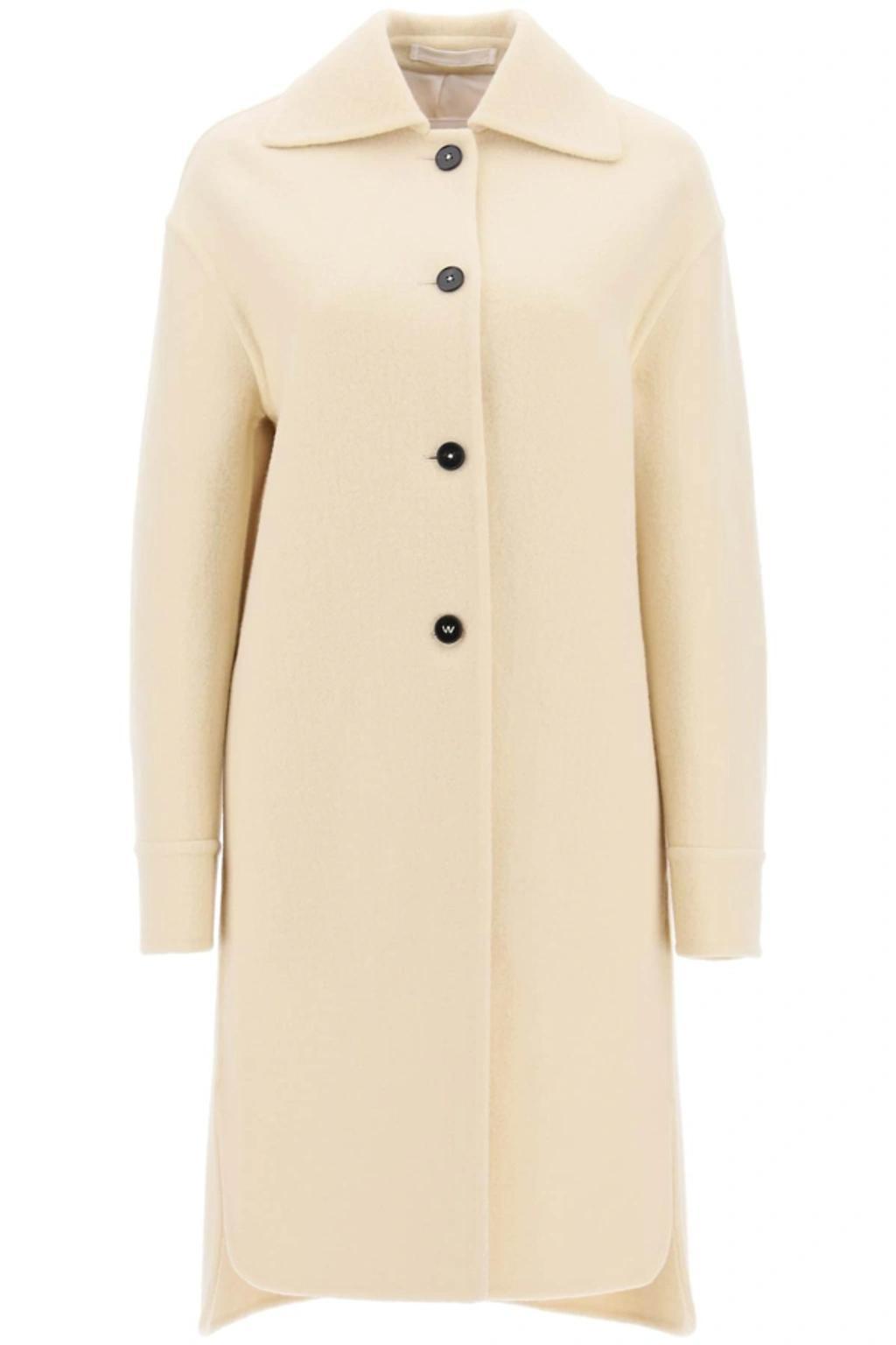 JIL SANDER Single-breasted Virgin Wool Coat In Multicolor Product Image