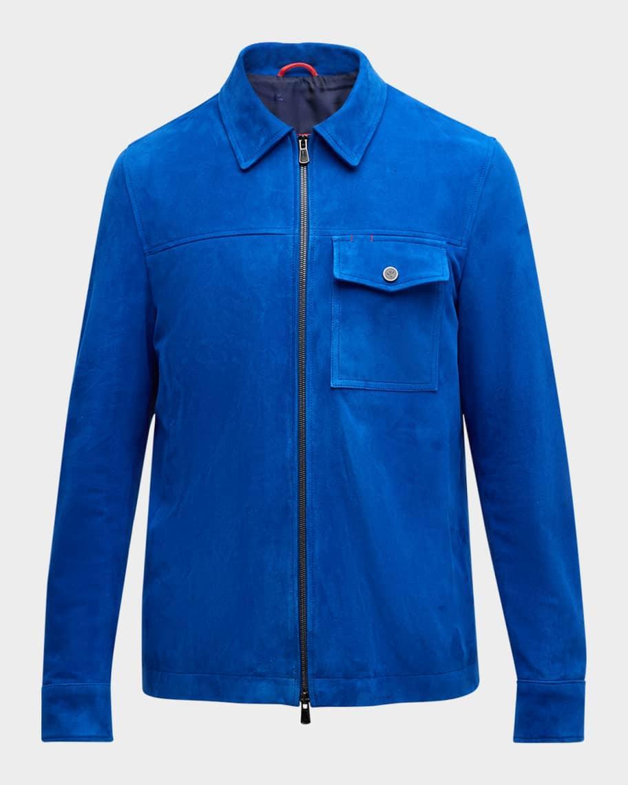 Mens Full-Zip Leather Blouson Product Image