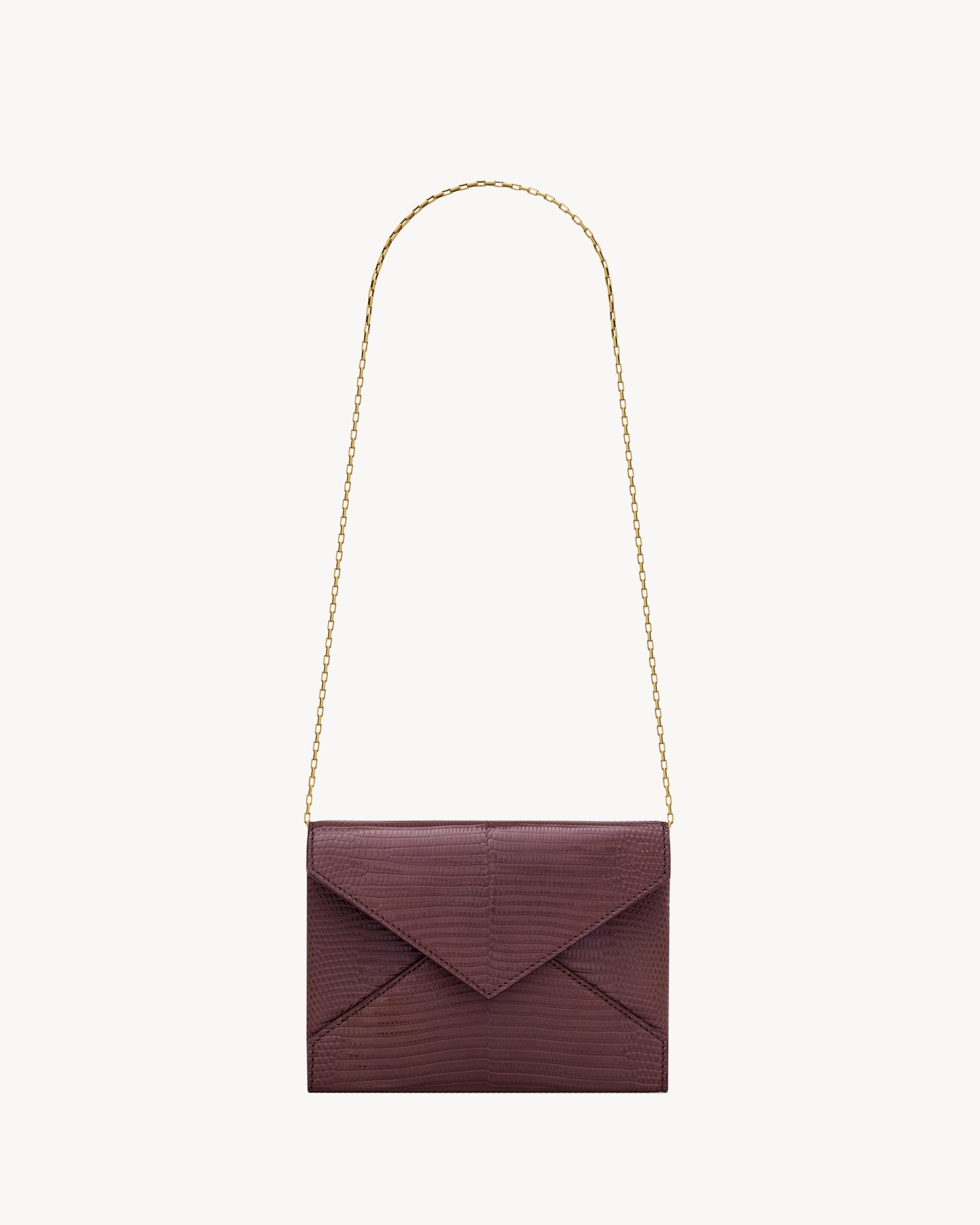 LETTER chain pouch in lizard Product Image