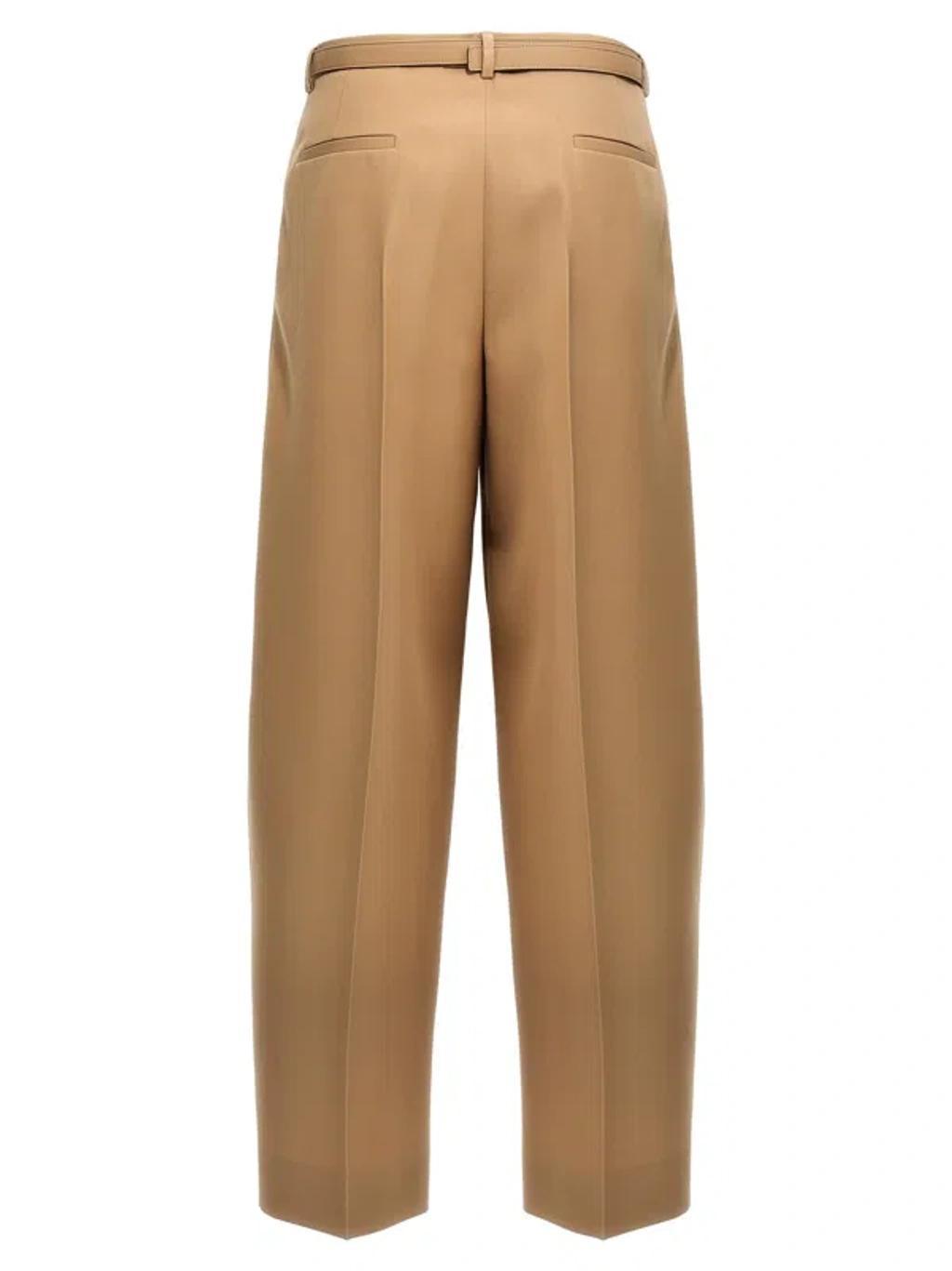 JIL SANDER Gabardine Belt Pants In Beige Product Image