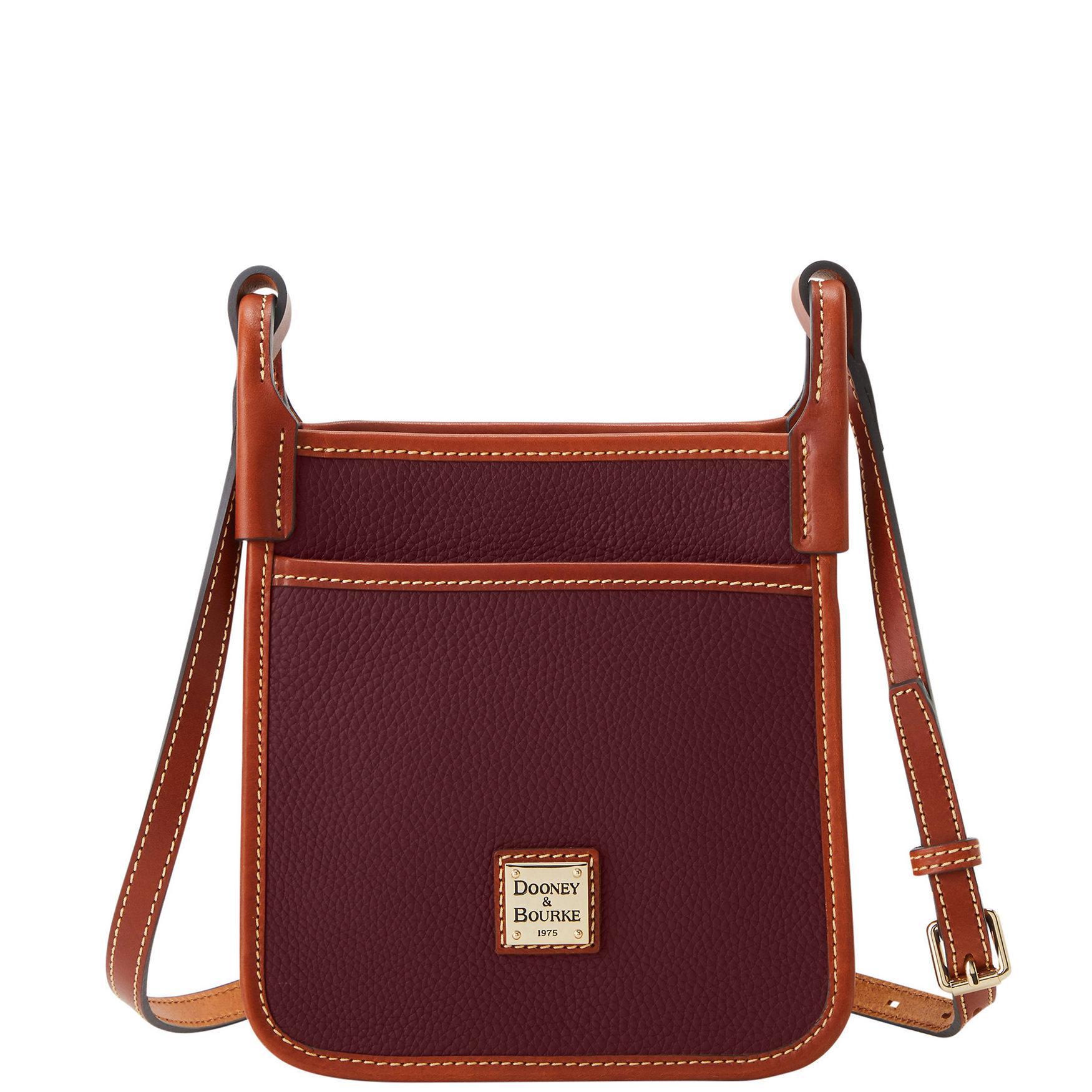 Dooney & Bourke Womens Pebble Grain Letter Leather Carrier Bag in Bordeaux Product Image