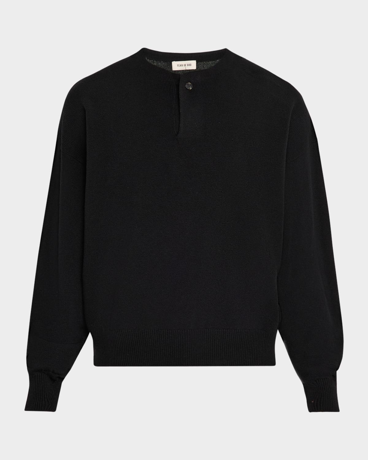 Mens Fine Knit Henley Shirt Product Image
