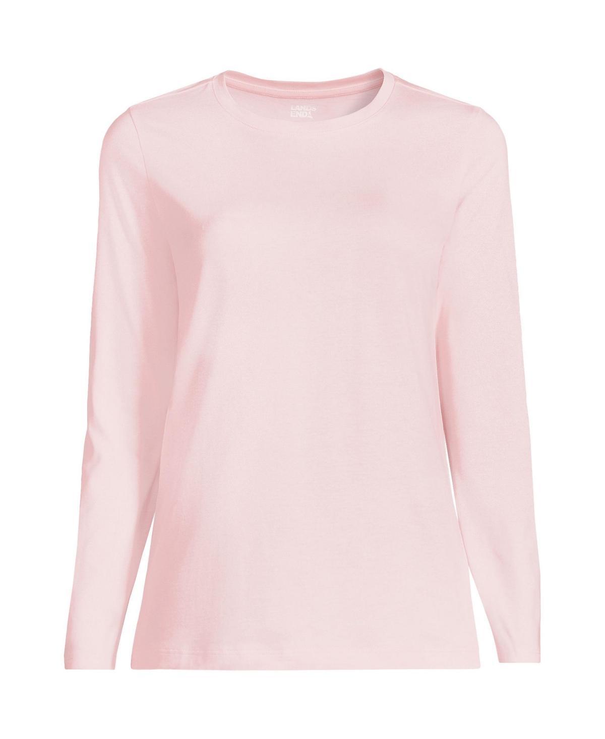 Petite Lands' End Relaxed-Fit Supima Long Sleeve Cotton Crewneck Tee, Women's, Size: XS Petite, Black Product Image