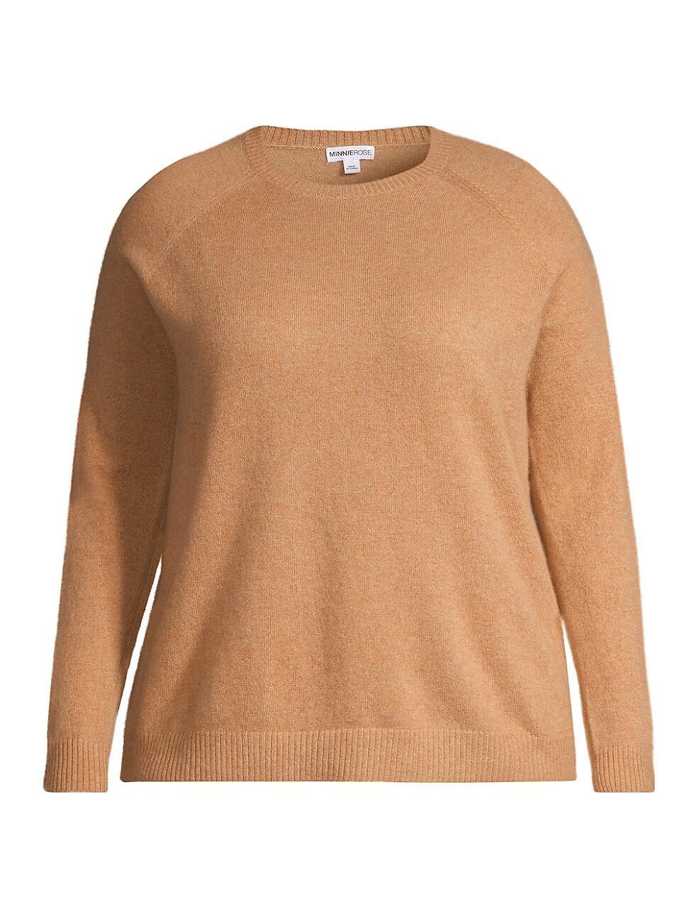 Womens Plus Size Shrunken Cashmere Crewneck Sweater Product Image