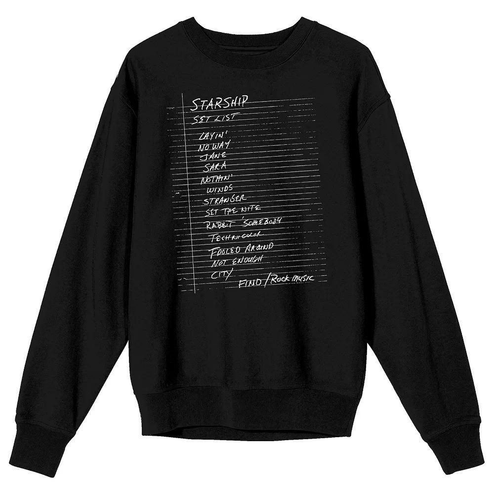 Men's Starship Set List Long Sleeve Graphic Tee, Size: Medium, Black Product Image