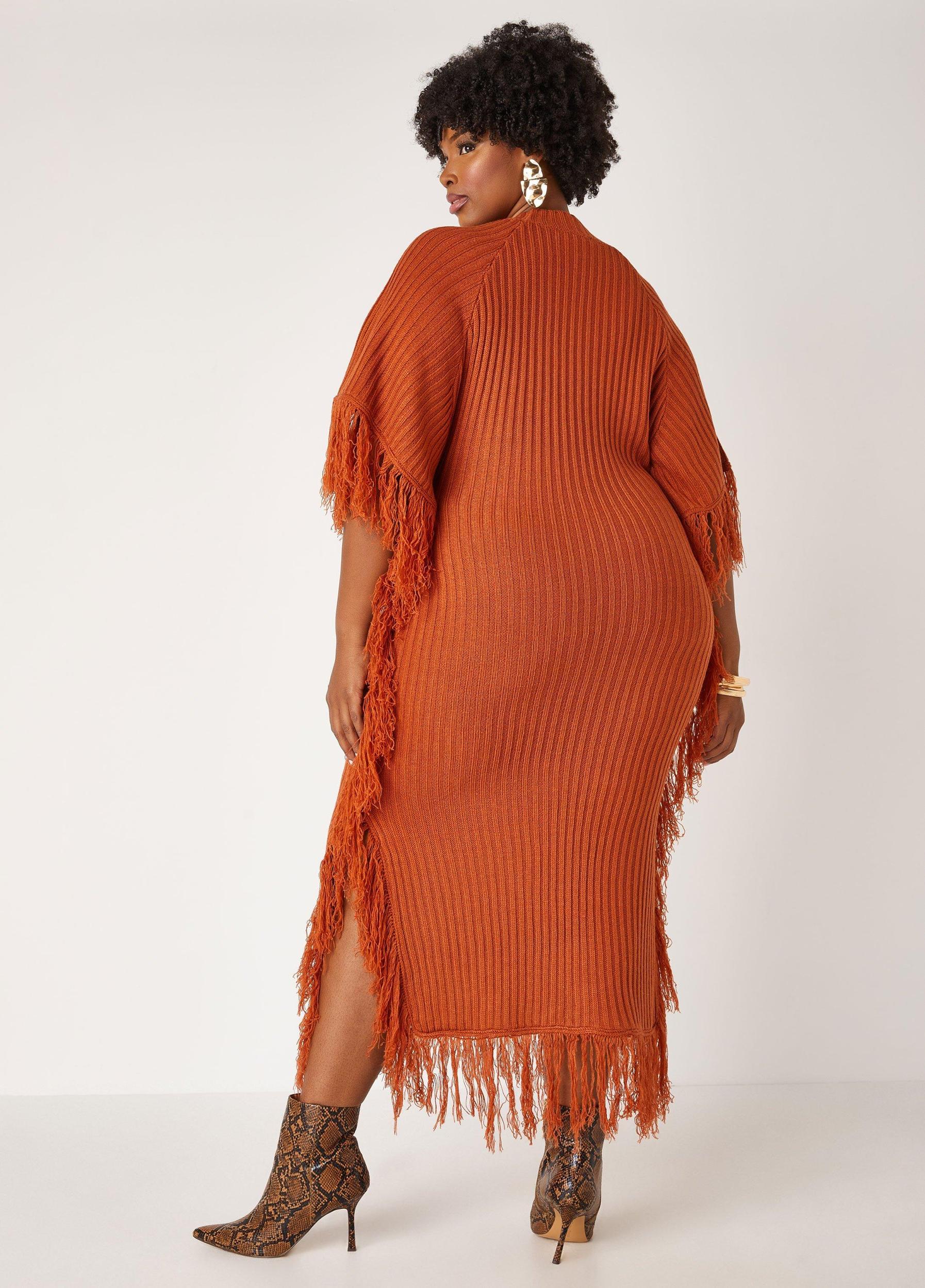 Fringed Midaxi Sweater Dress Product Image