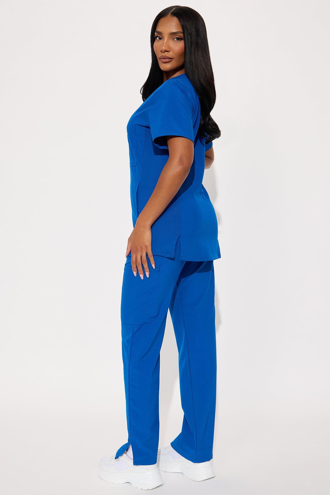 Work Call 4 Way Stretch Uniform Scrub Pant Set - Royal Product Image