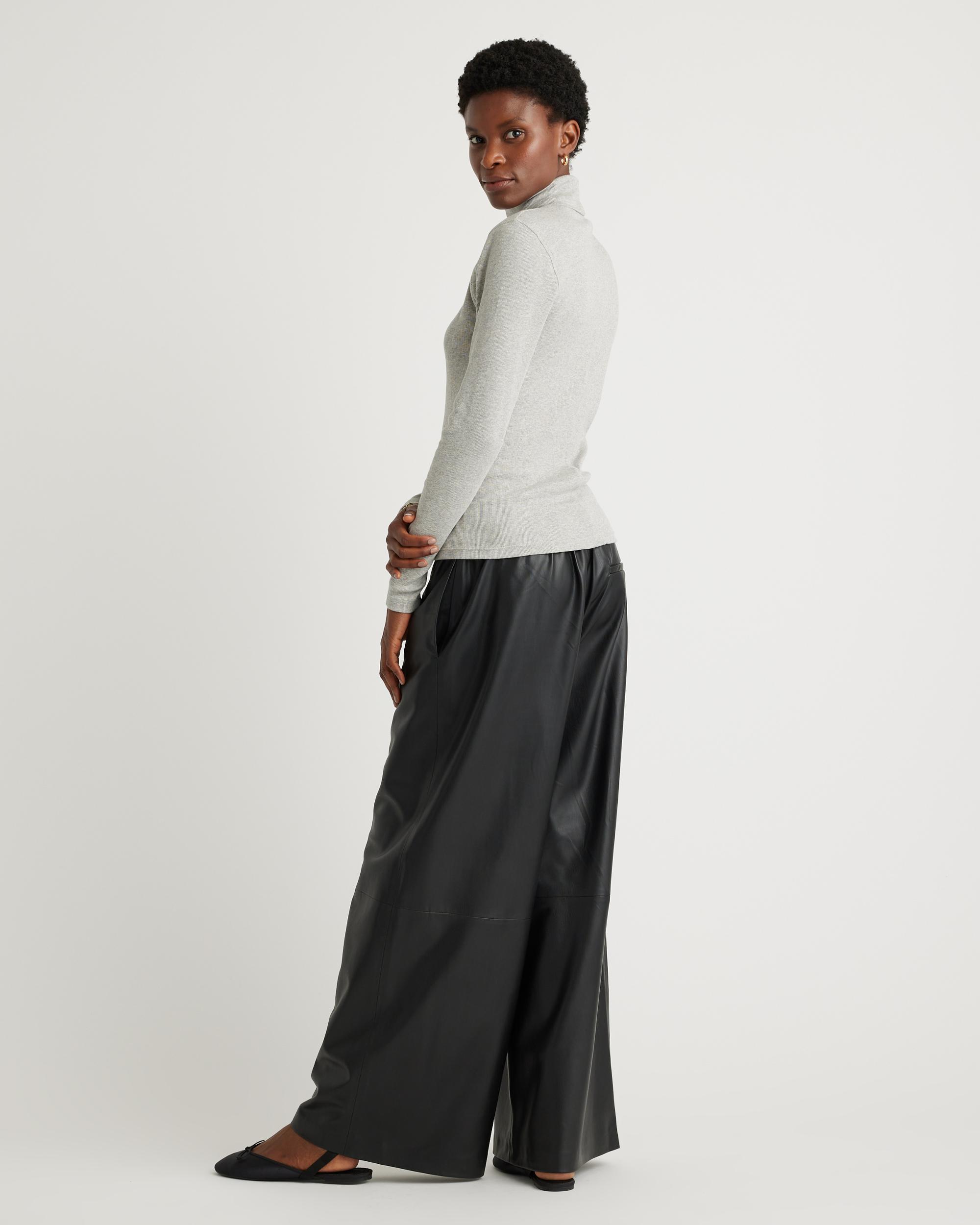 Quince | Women's Micro-Rib Turtleneck Sweater Size XL, Organic Cotton Product Image
