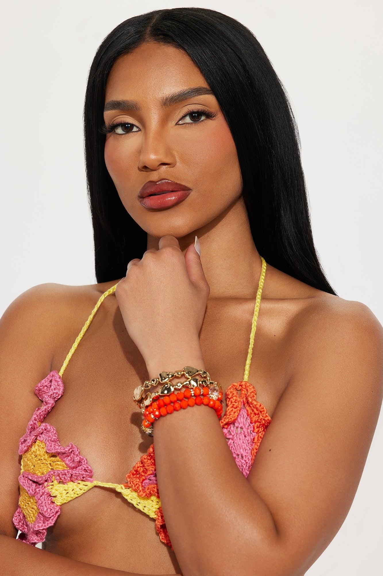 Sunset Kiss Bracelet Set - Orange/combo Product Image