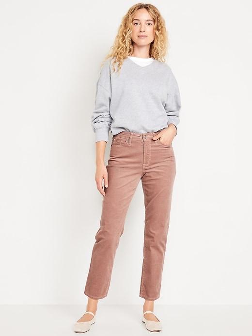 High-Waisted OG Straight Corduroy Ankle Pants Product Image