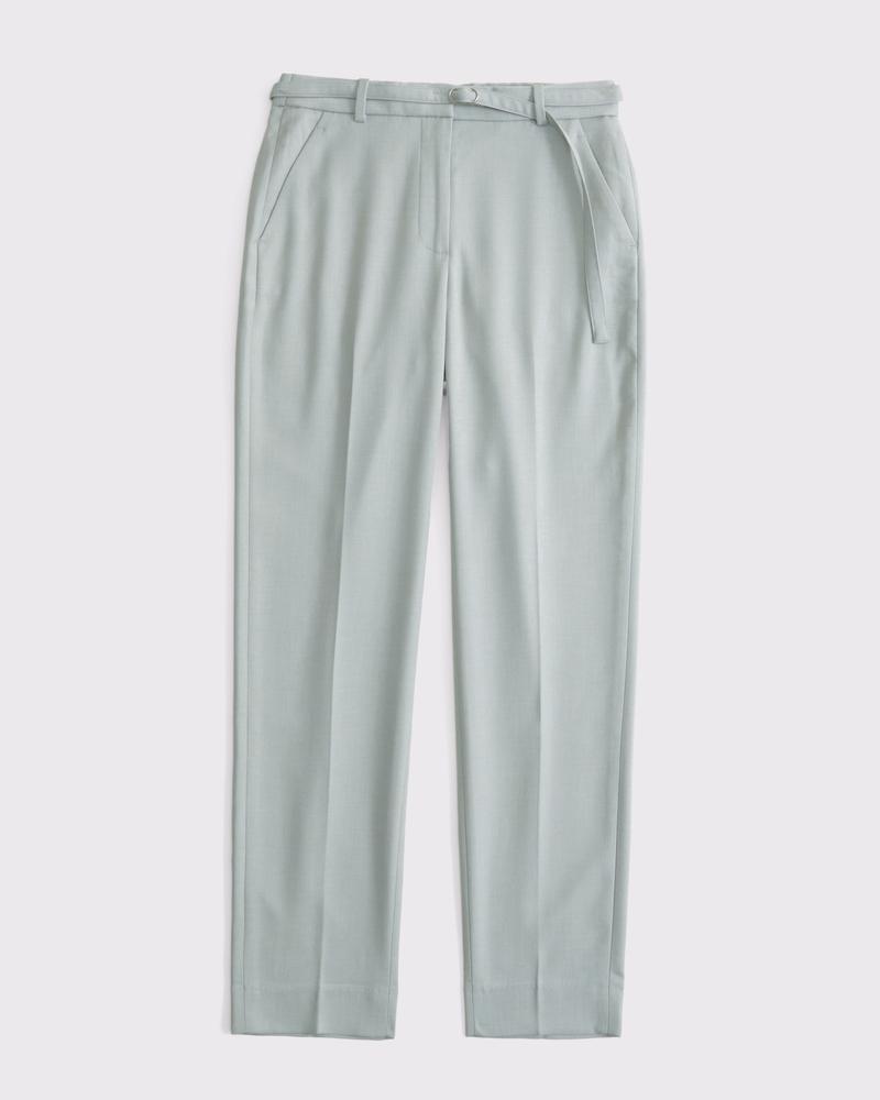 High Rise Belted Ankle Straight Pant Product Image