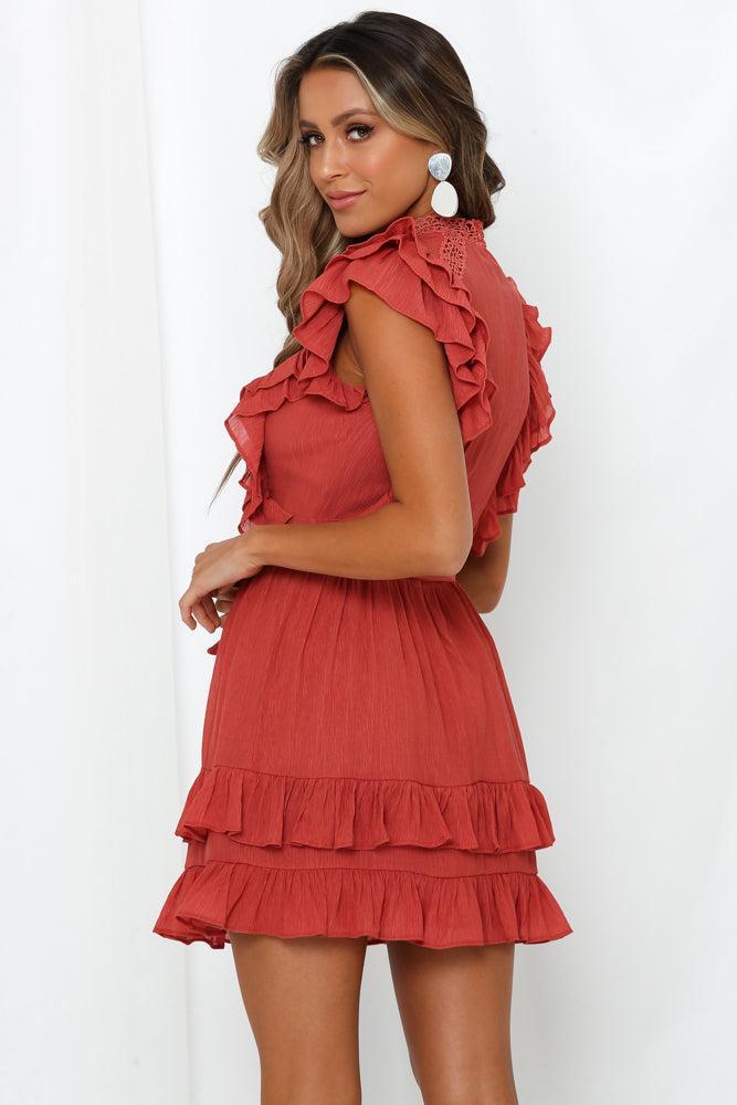 Carry Me On Dress Rust Product Image