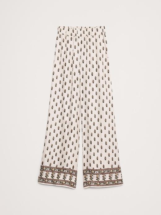 Pull-On Wide Leg Satin Pant Product Image