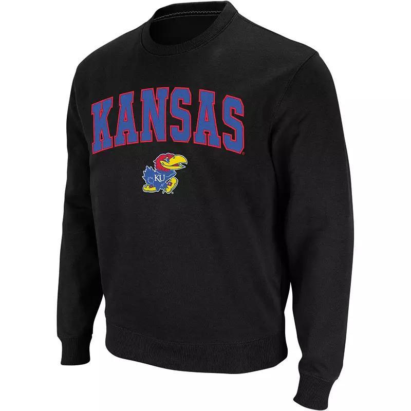 Men's Colosseum Charcoal Kansas State Wildcats Arch & Logo Crew Neck Sweatshirt, Size: XL Product Image