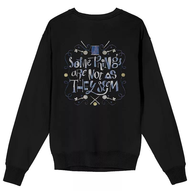 Men's Coraline Some Things Are Not As They Seem Graphic Sweatshirt, Size: XXL, Black Product Image